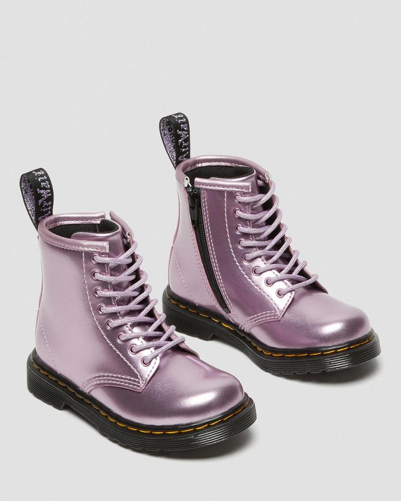 Kids' Dr Martens Toddler 1460 Metallic Lace Up Boots Pink | AU 696LIS